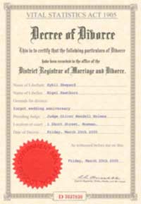 fake divorce papers online